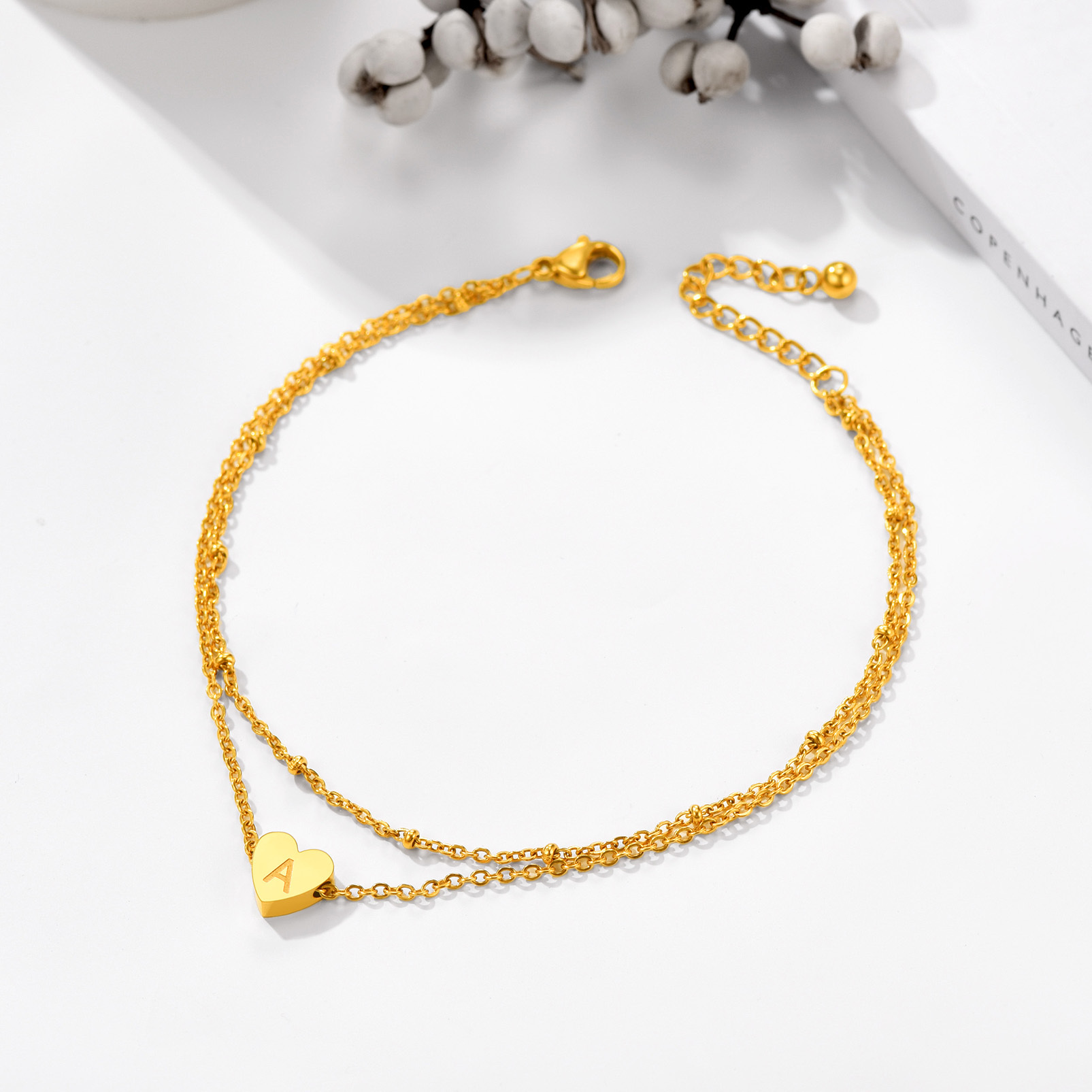 Black Heart Chain Anklets