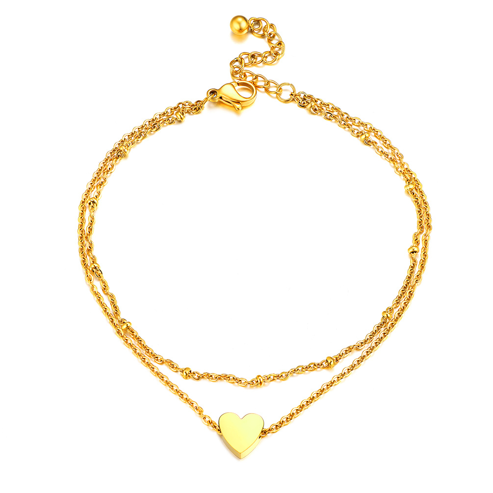 Black Heart Chain Anklets