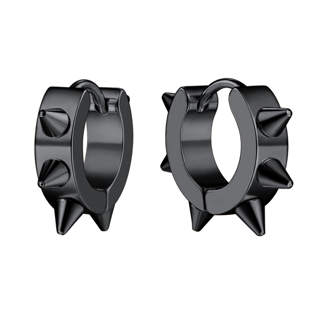 Gothic Spike Hoop Earrings
