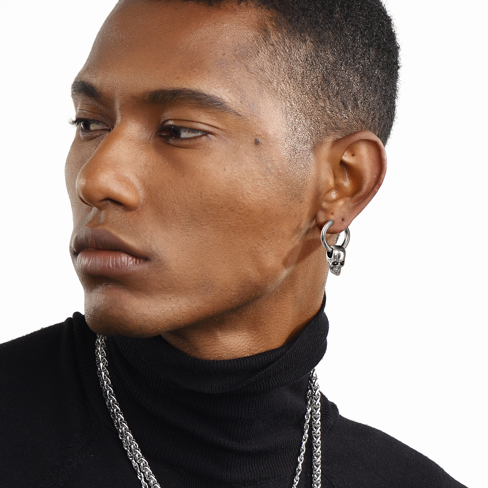 Pierced Skull Dangle Earrings