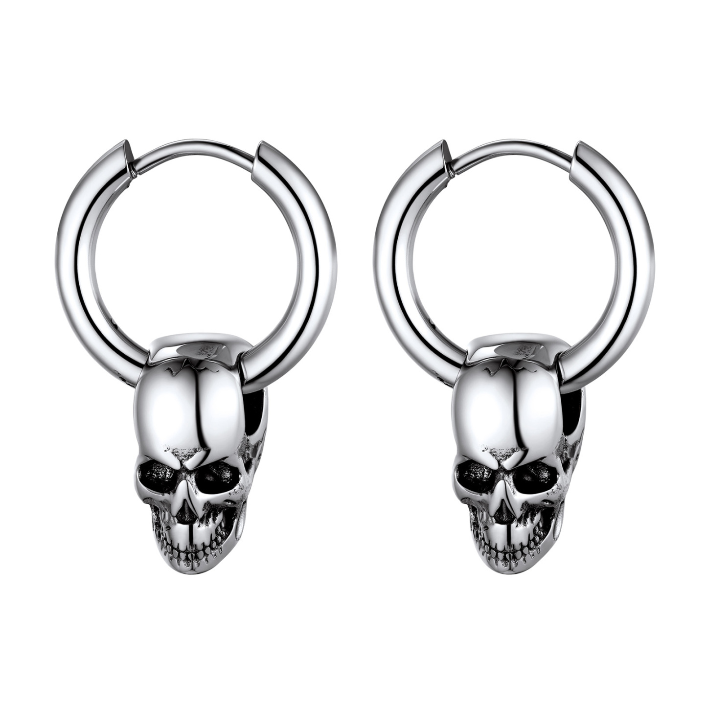 Pierced Skull Dangle Earrings