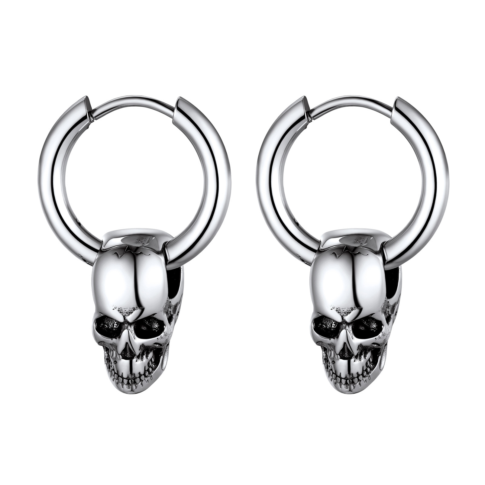 Pierced Skull Dangle Earrings