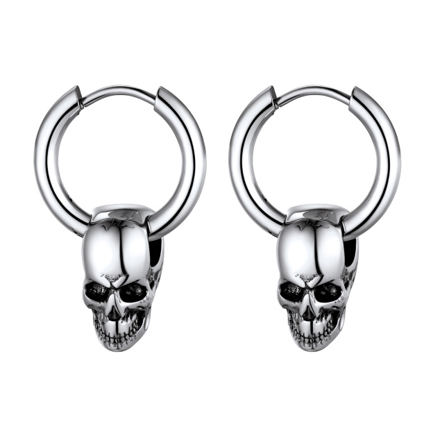 Pierced Skull Dangle Earrings