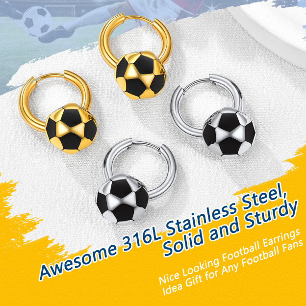 Hypoallergenic Soccer Ball Earrings