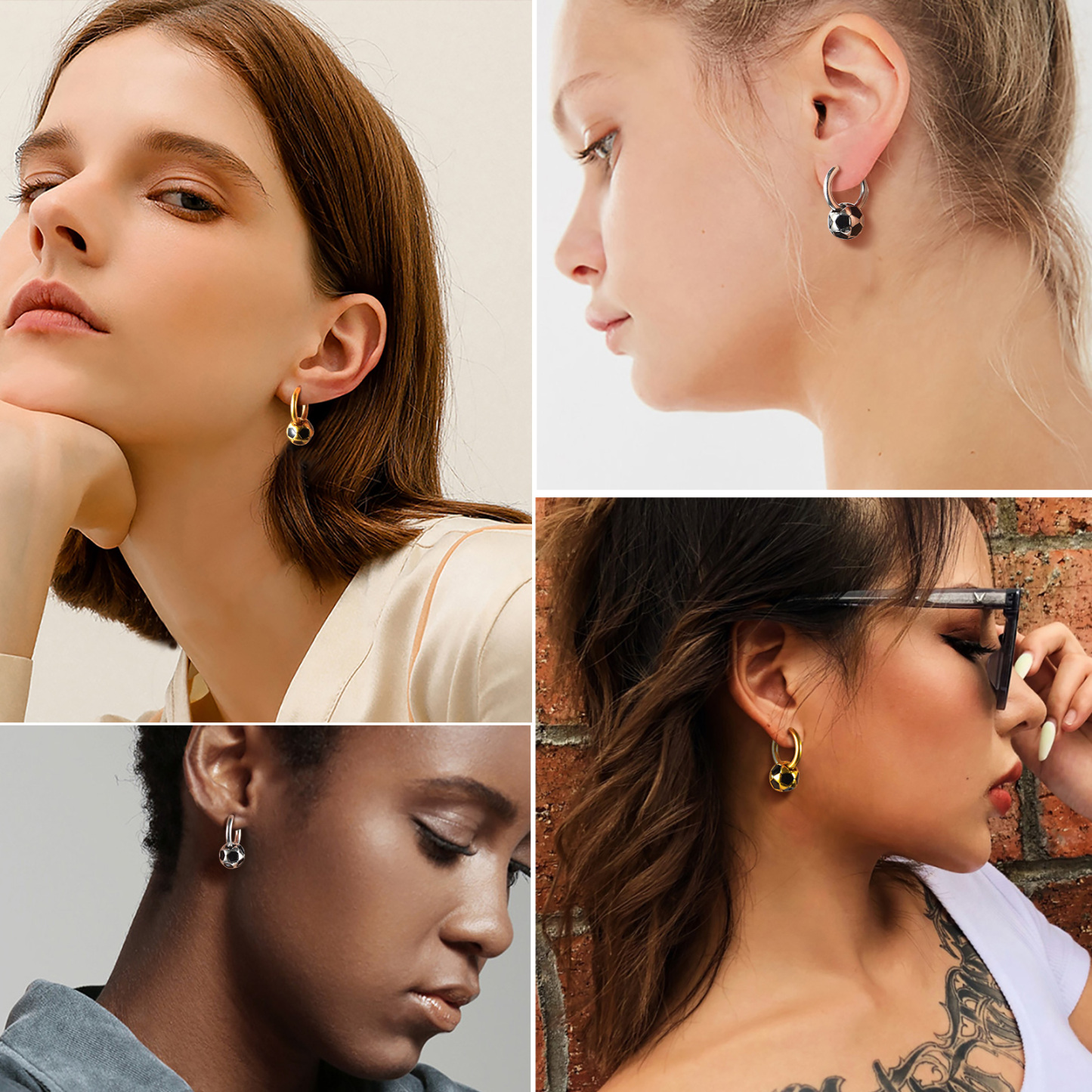 Hypoallergenic Soccer Ball Earrings