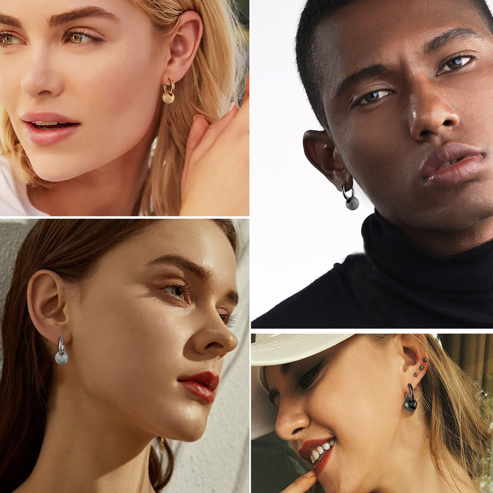 Gold Plated Men's Basketball Earrings