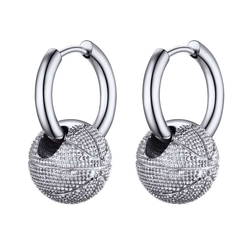 Gold Plated Men's Basketball Earrings