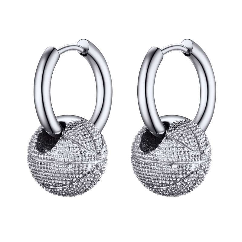 Gold Plated Men's Basketball Earrings