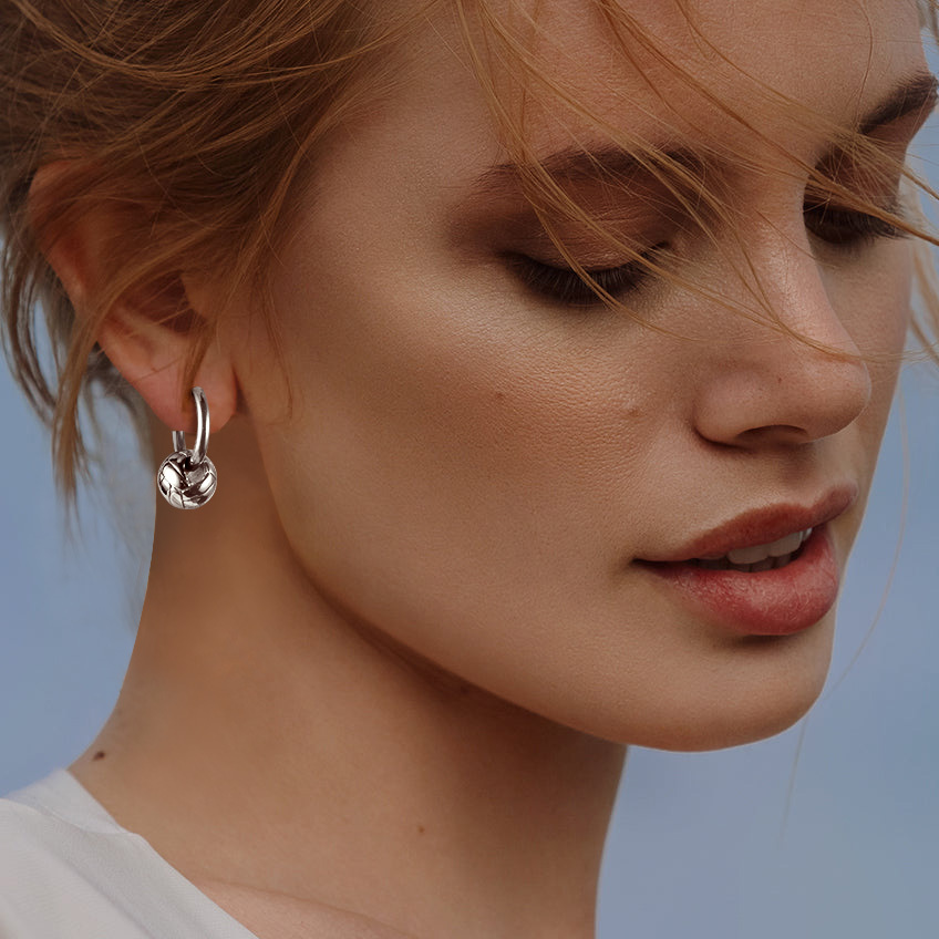 Men's Gold Volleyball Hoop Earrings