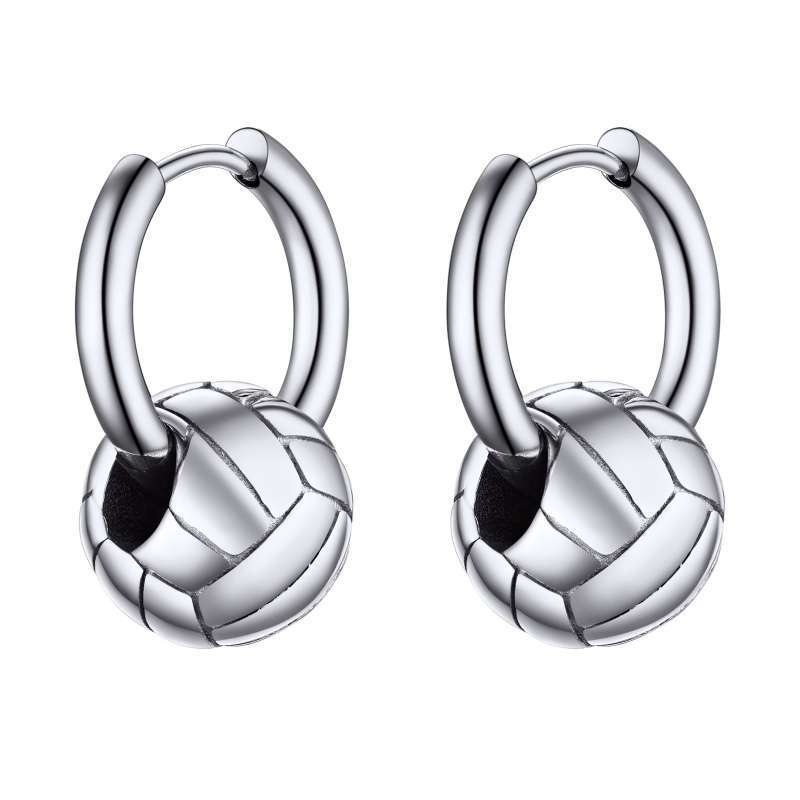 Men's Gold Volleyball Hoop Earrings