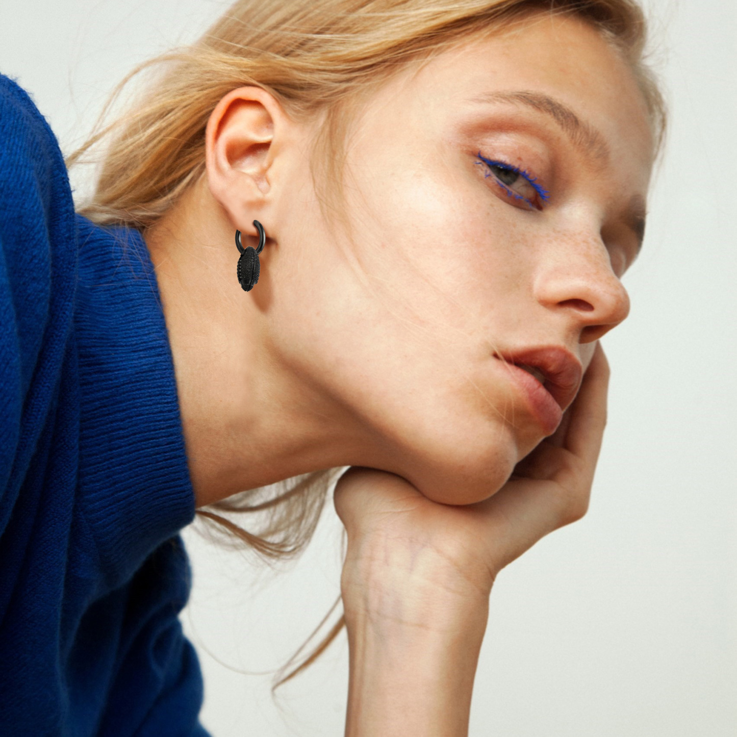 Men's Gold Football Earrings