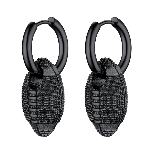 Men's Gold Football Earrings