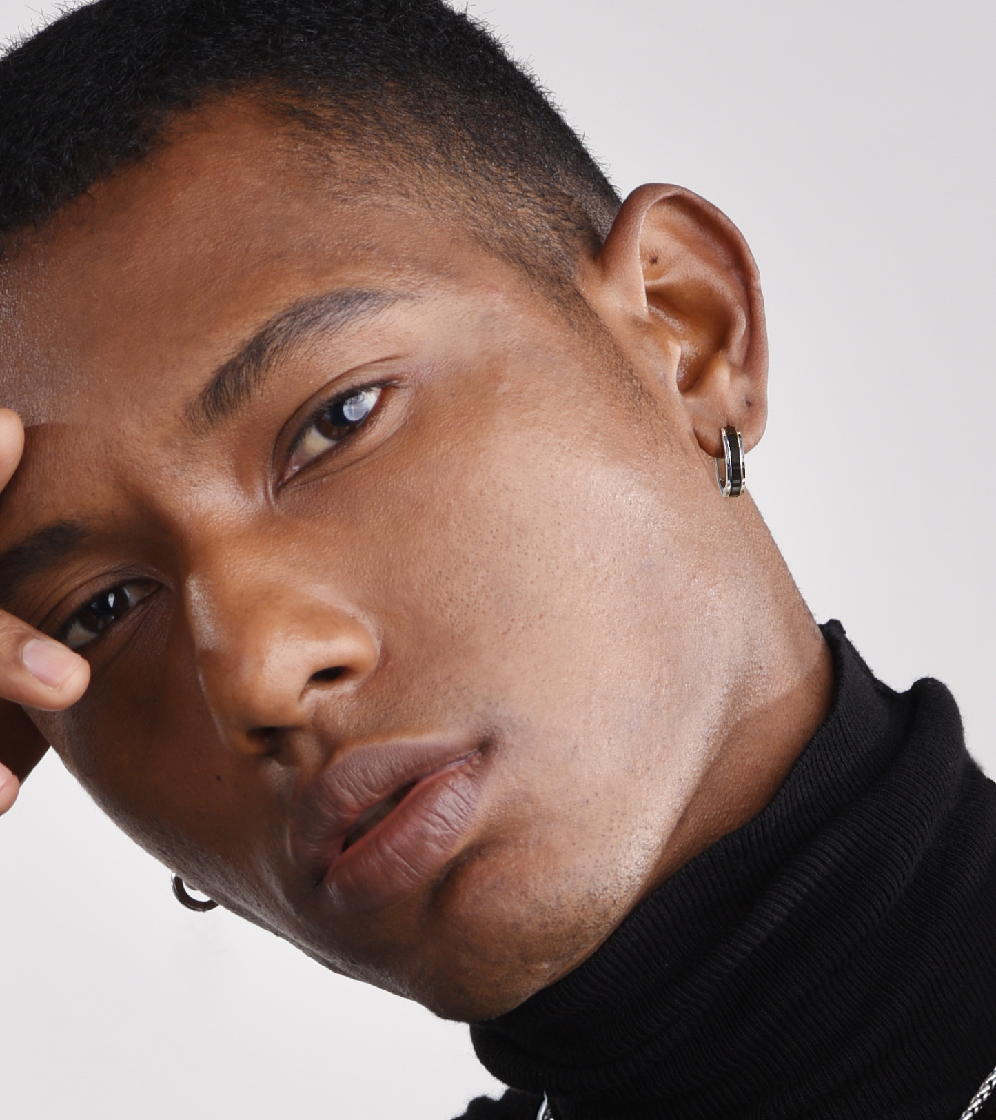 Punk Small Thick Hoop Black Earrings