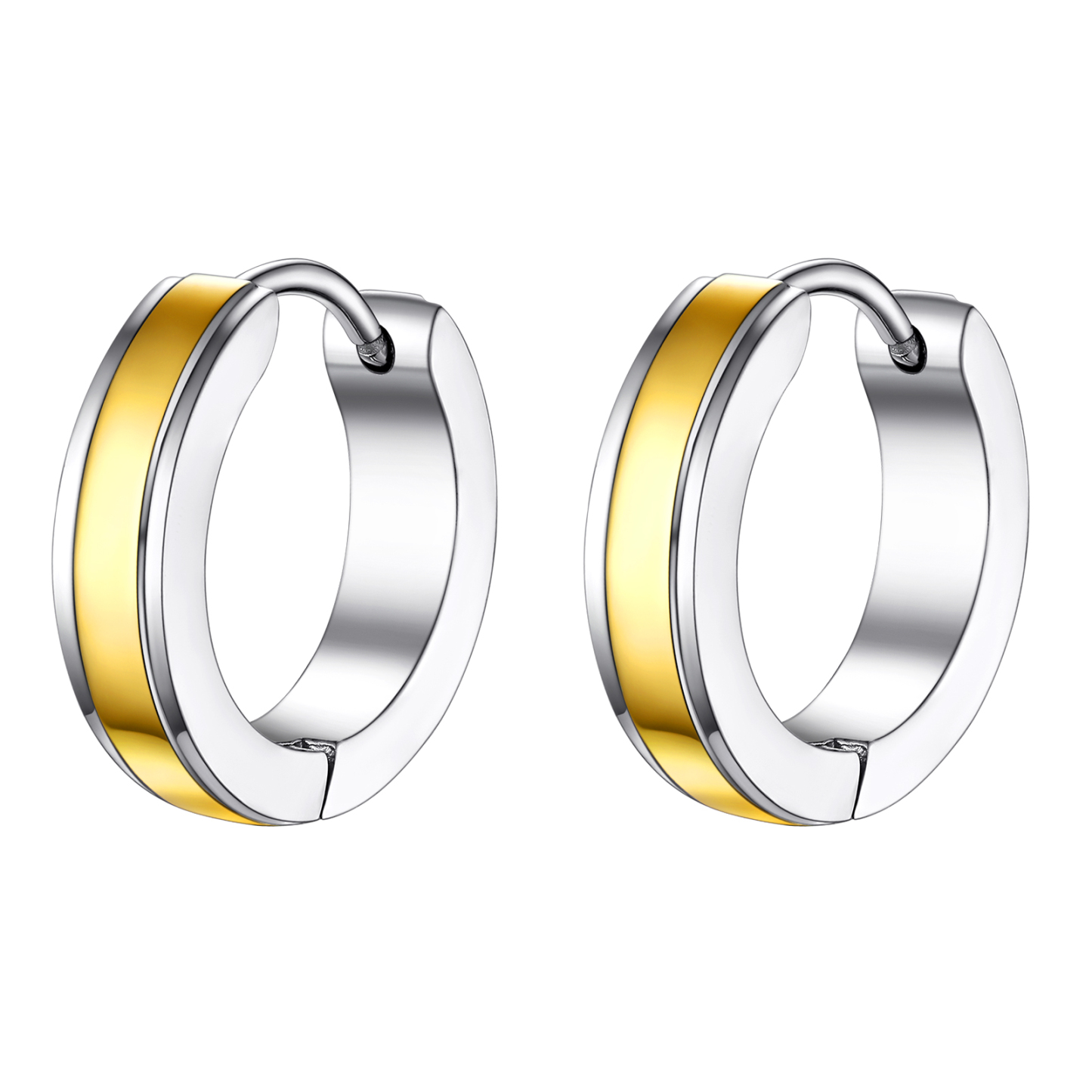Punk Small Thick Hoop Black Earrings