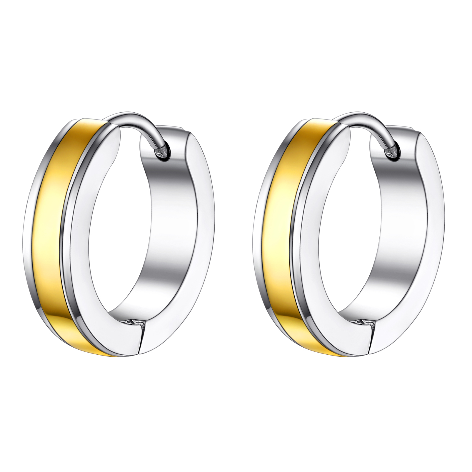 Punk Small Thick Hoop Black Earrings
