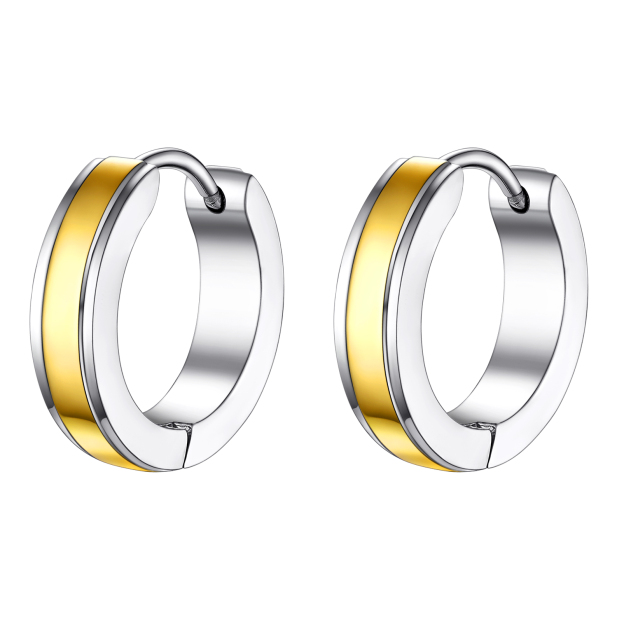 Punk Small Thick Hoop Black Earrings
