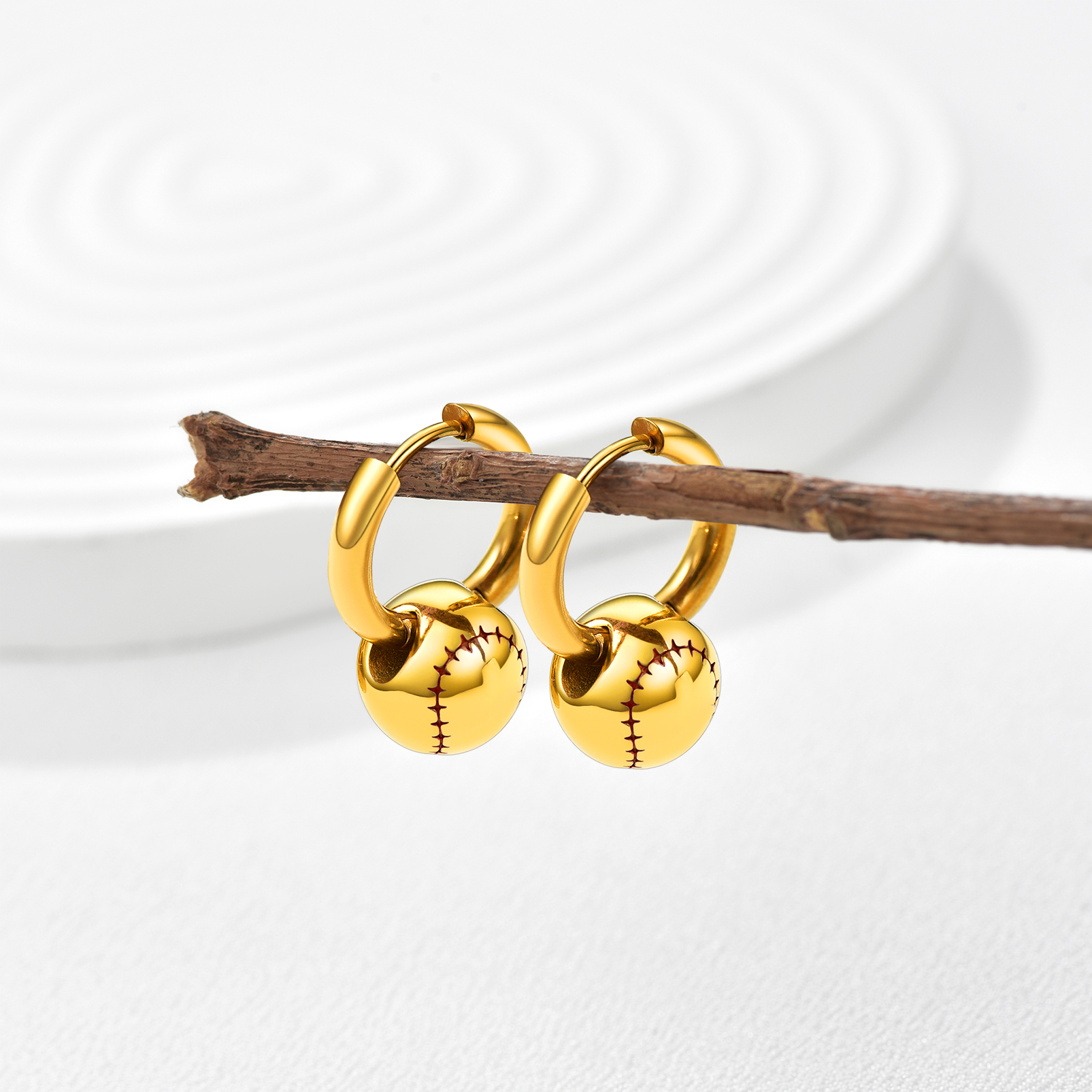 Baseball Softball Hoop Earrings