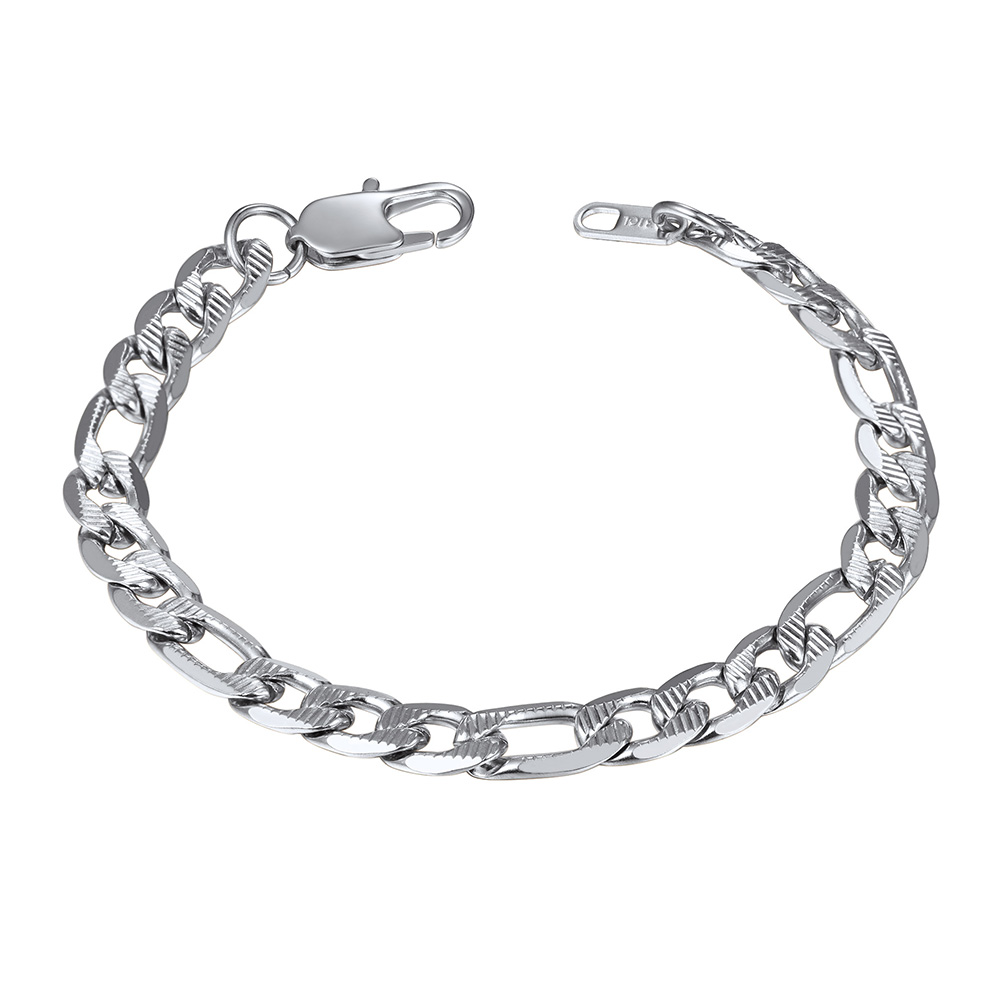 7.5mm Stainless Steel Figro Bracelet