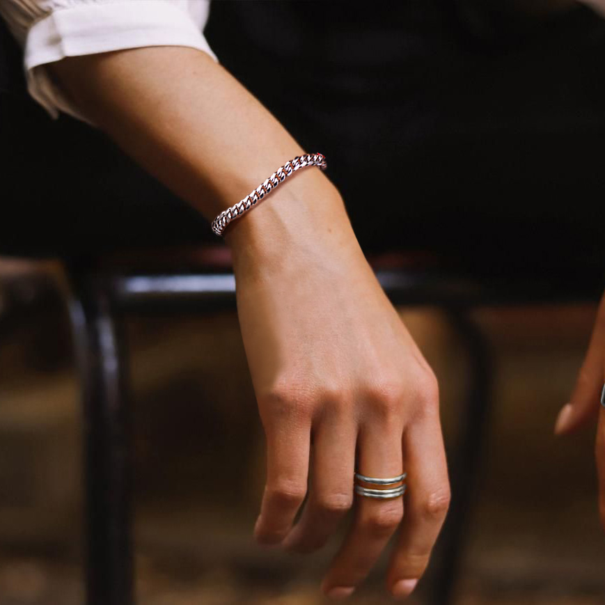 6mm Cuban Link Steel Bracelet