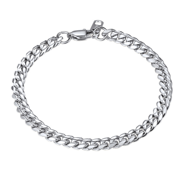 6mm Cuban Link Steel Bracelet