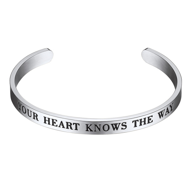 cuff bracelet with engraved quote