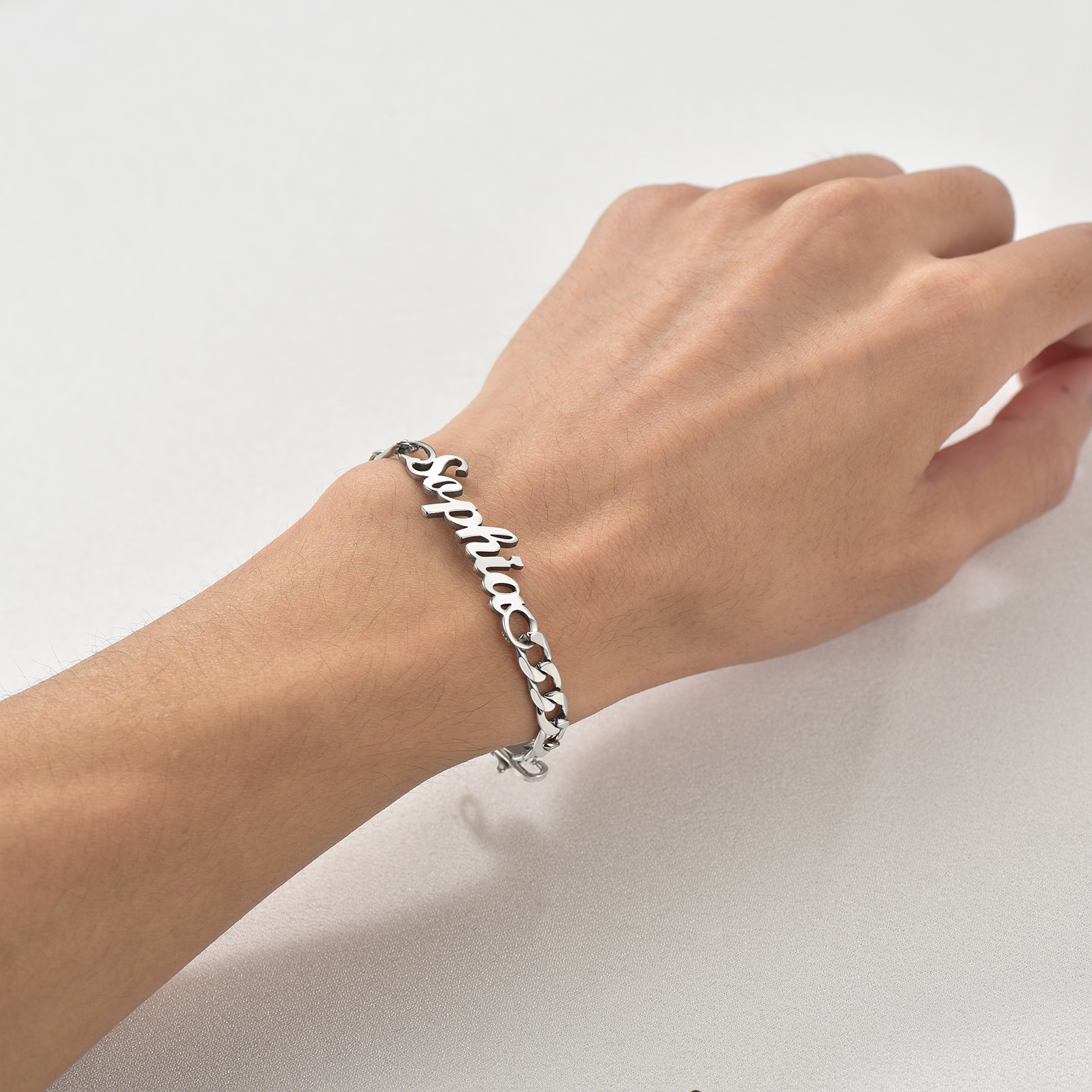 Name Figaro Chain Bracelet