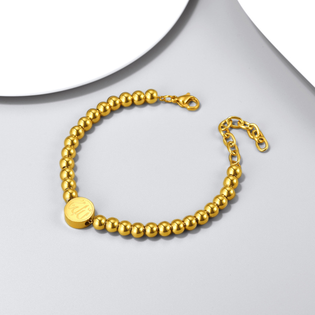 Gold stainless steel beads bracelet