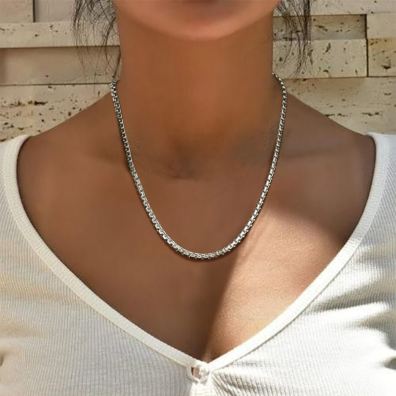 Stainless Steel Round Link Chain Necklace