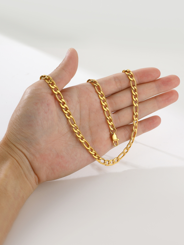 Vintage 6mm Figaro Chain Link Necklace
