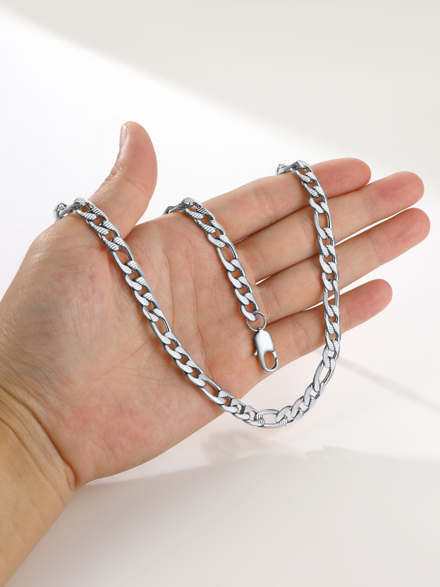 24" Figaro Chain Necklace For Men