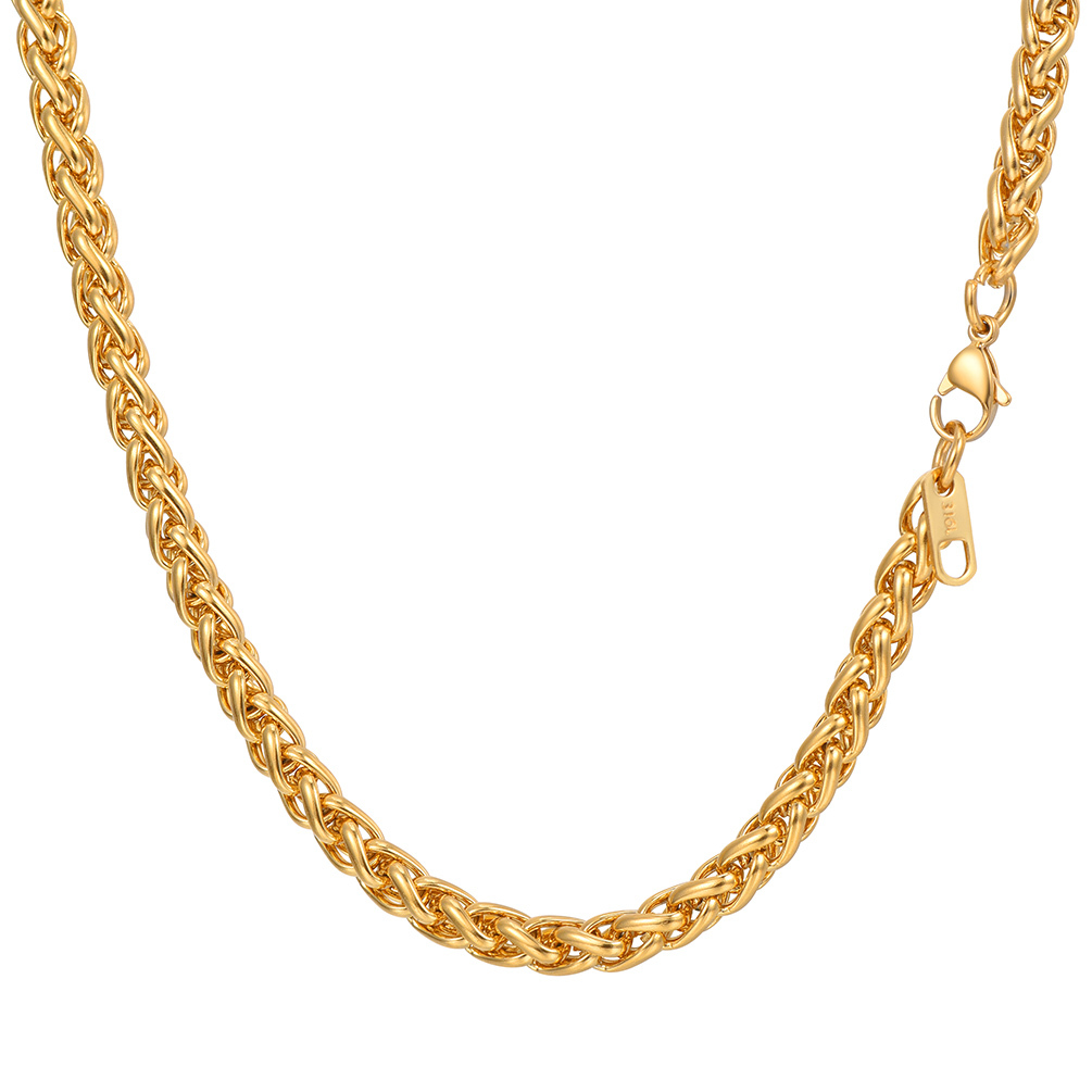 Gold wheat chain necklace minimalist style