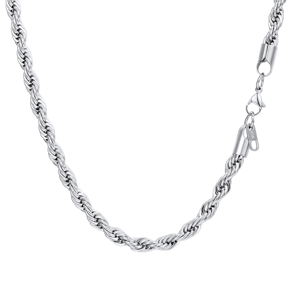 stainless steel rope chain necklace