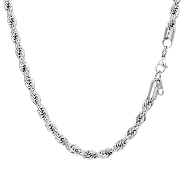 stainless steel rope chain necklace