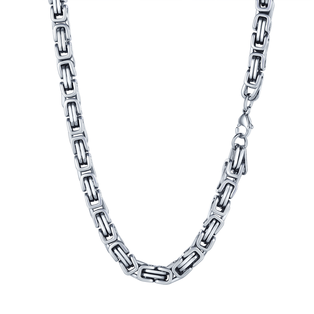 Men's 6mm Byzantine Stainless Steel Necklace