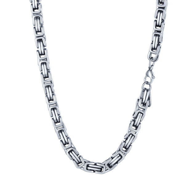 Men's 6mm Byzantine Stainless Steel Necklace