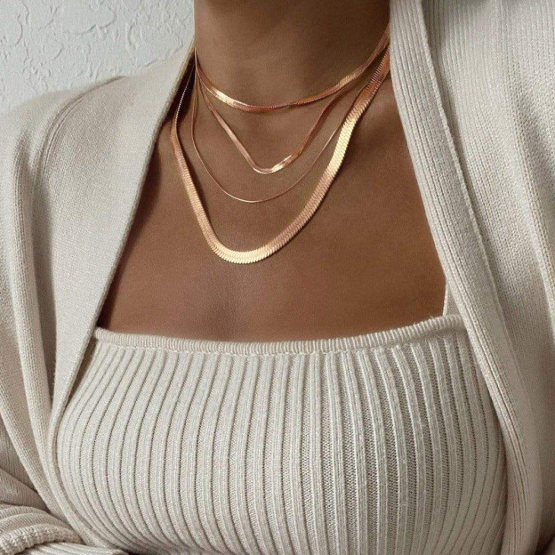 Herringbone Flat Chain Choker