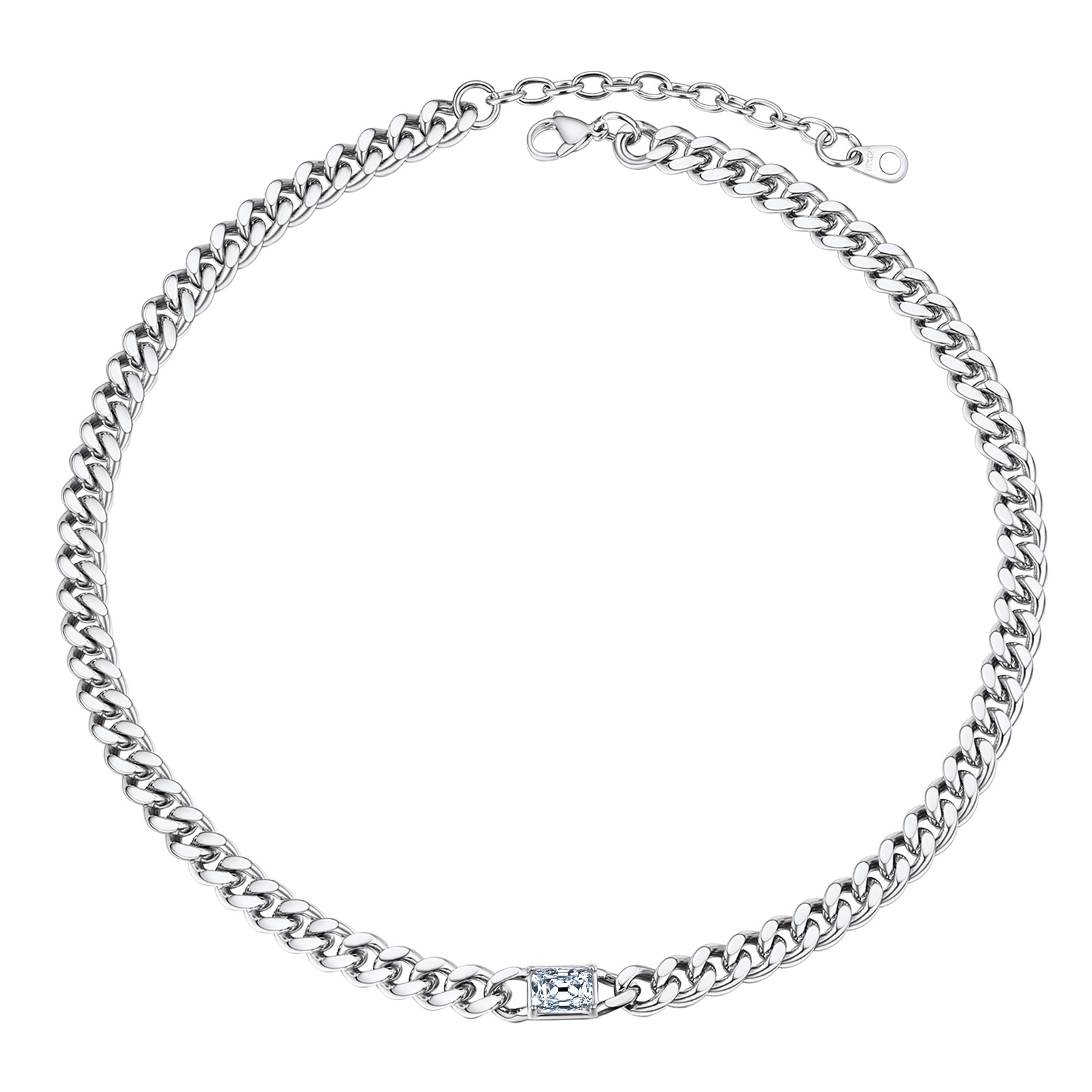 Cuban Chain Rectangle Zircon Necklace