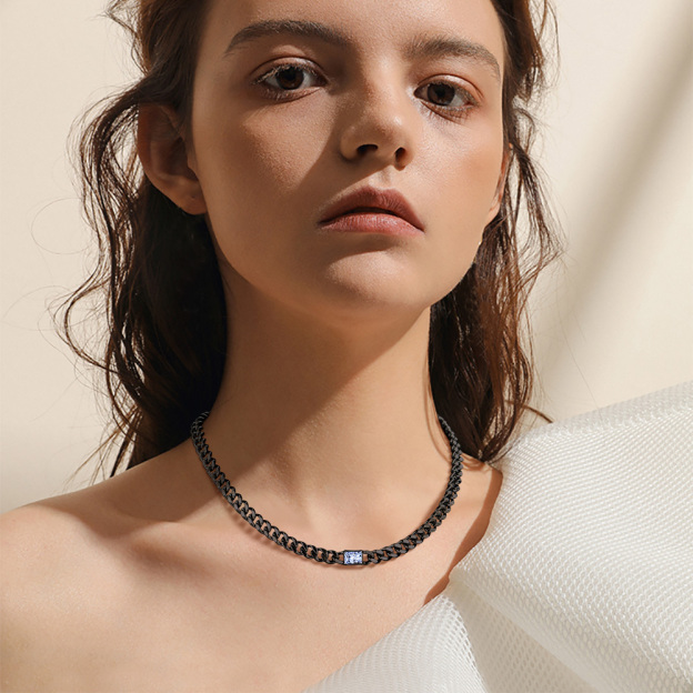 Cuban Chain Rectangle Zircon Necklace