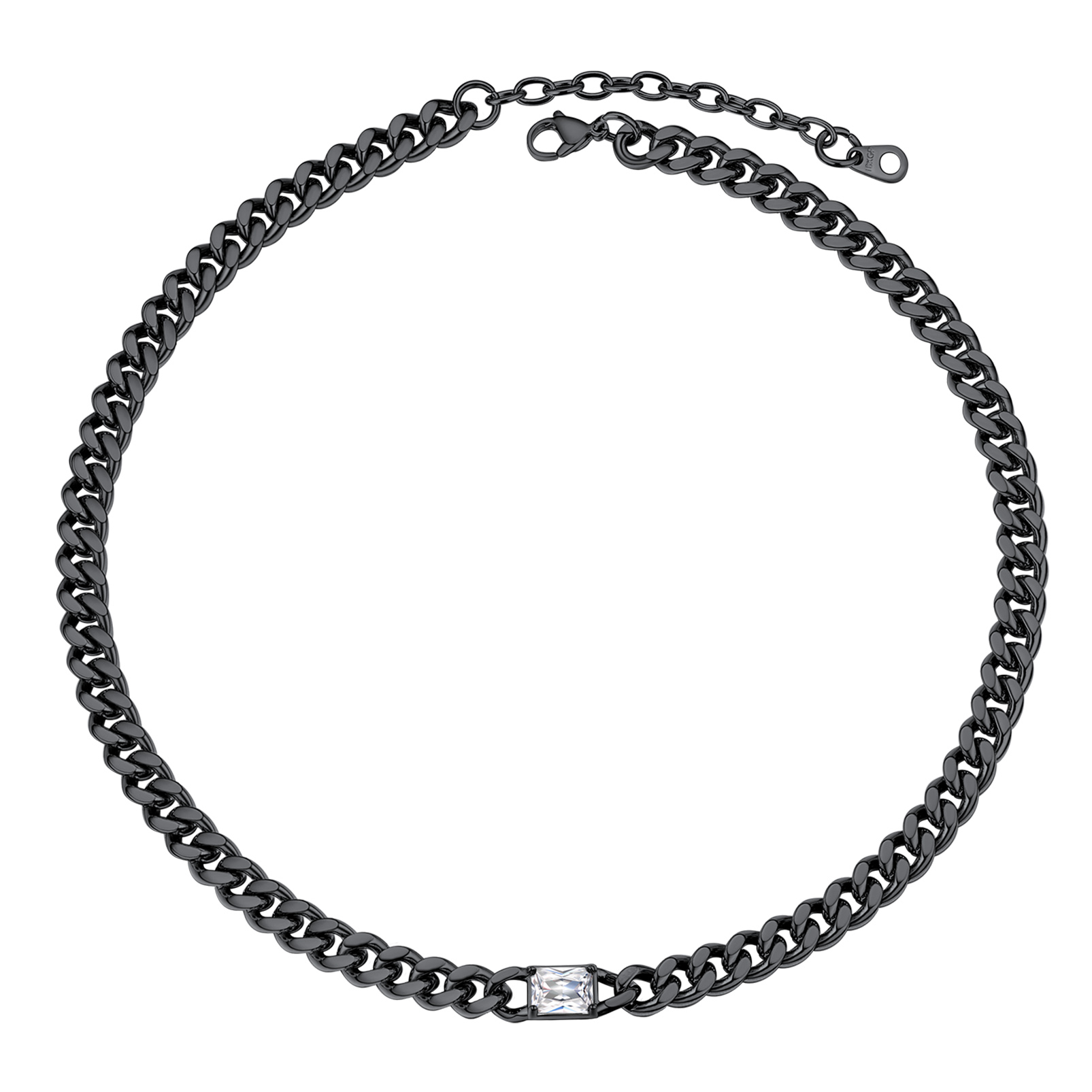 Cuban Chain Rectangle Zircon Necklace