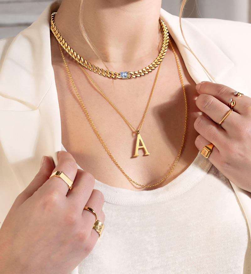 Cuban Chain Rectangle Zircon Necklace