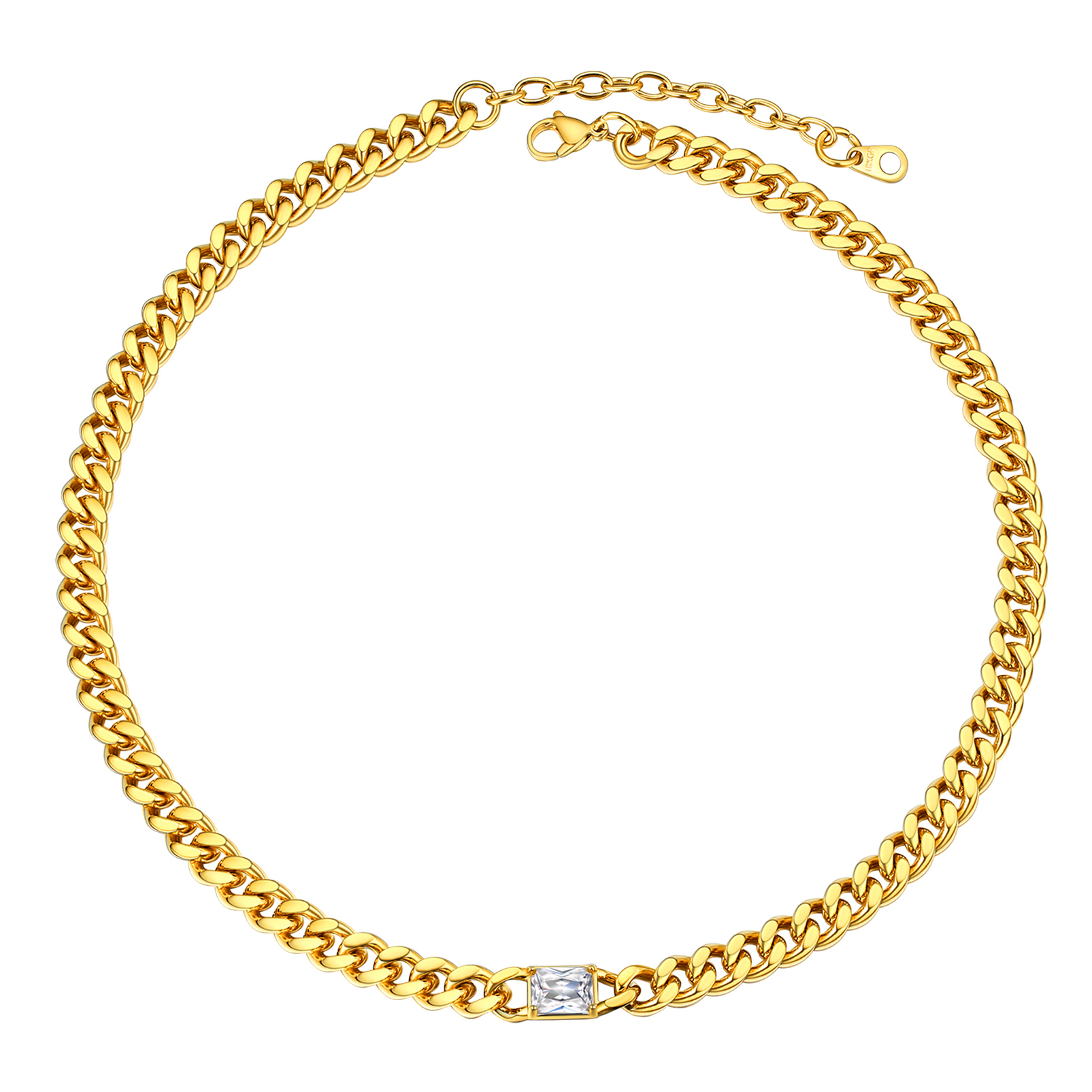Cuban Chain Rectangle Zircon Necklace
