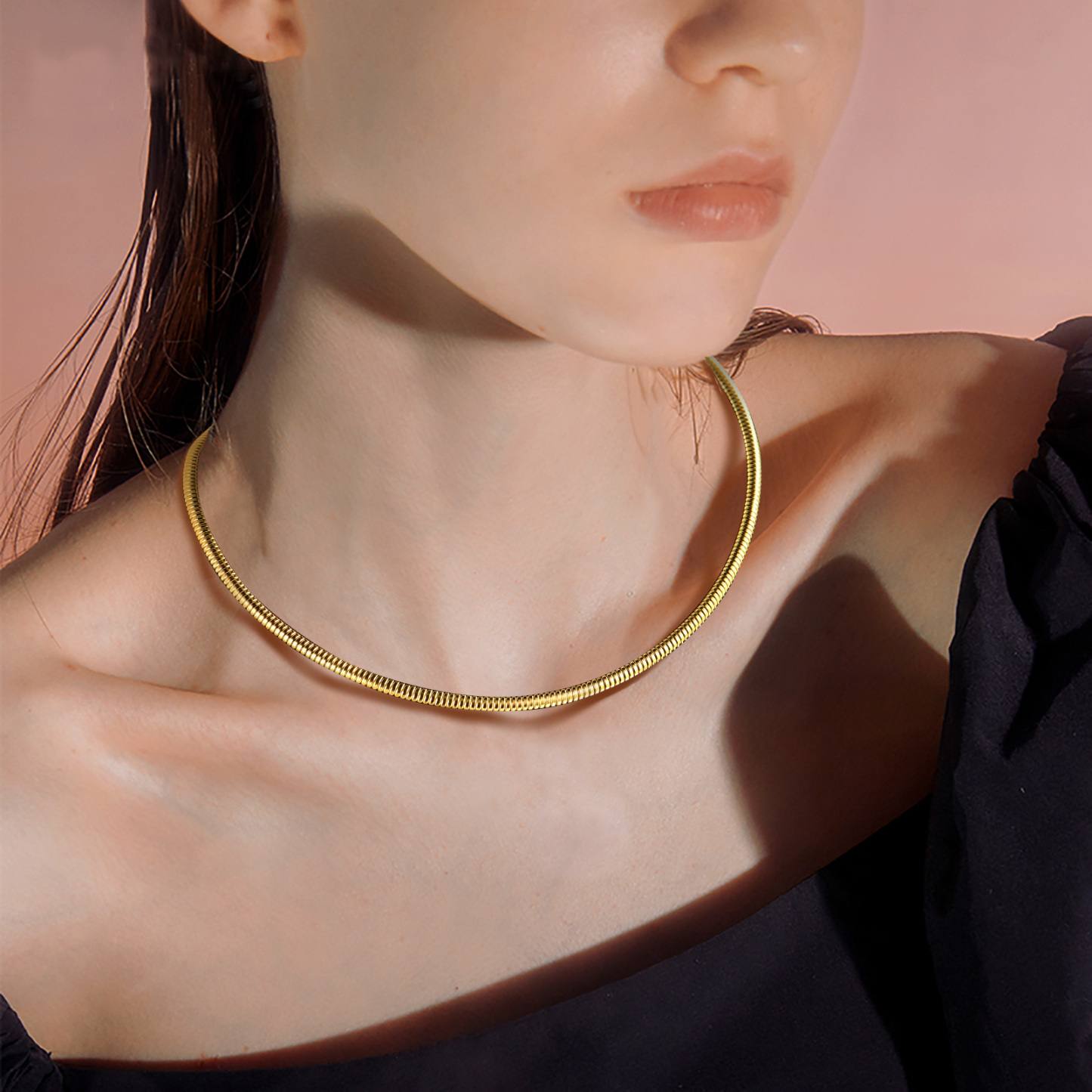 Snake Chain Herringbone Short Necklaces