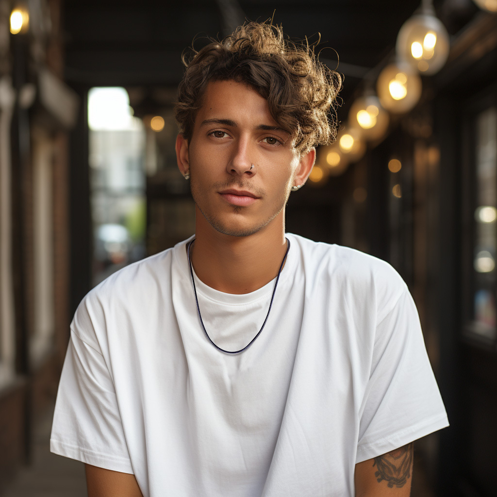 Mens String Rope Necklace in Black