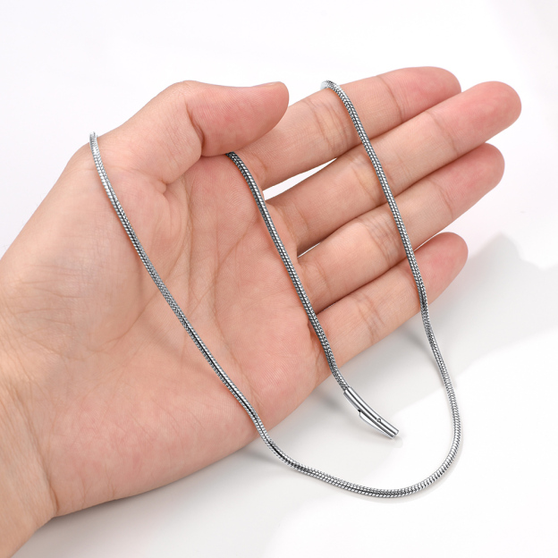 Delicate 2mm Round Snake Chain Necklace