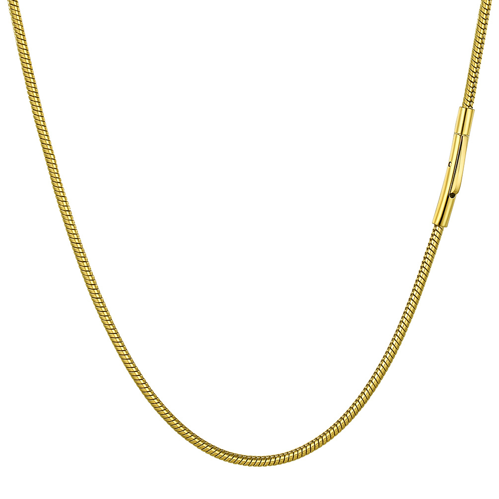 Delicate 2mm Round Snake Chain Necklace
