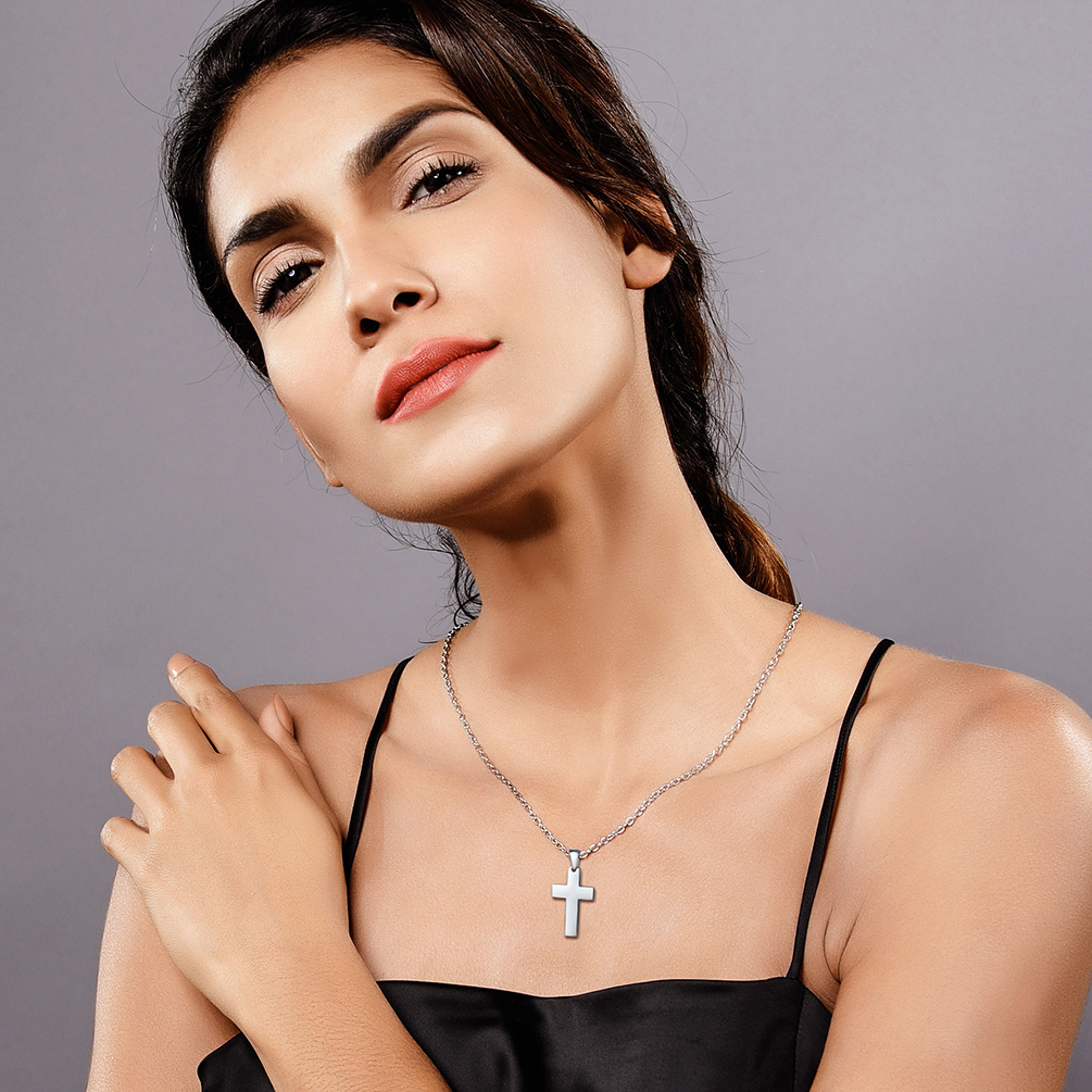 Stainless Steel Cross Pendant with Chain