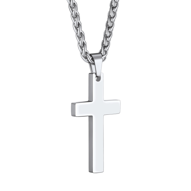 Stainless Steel Cross Pendant with Chain