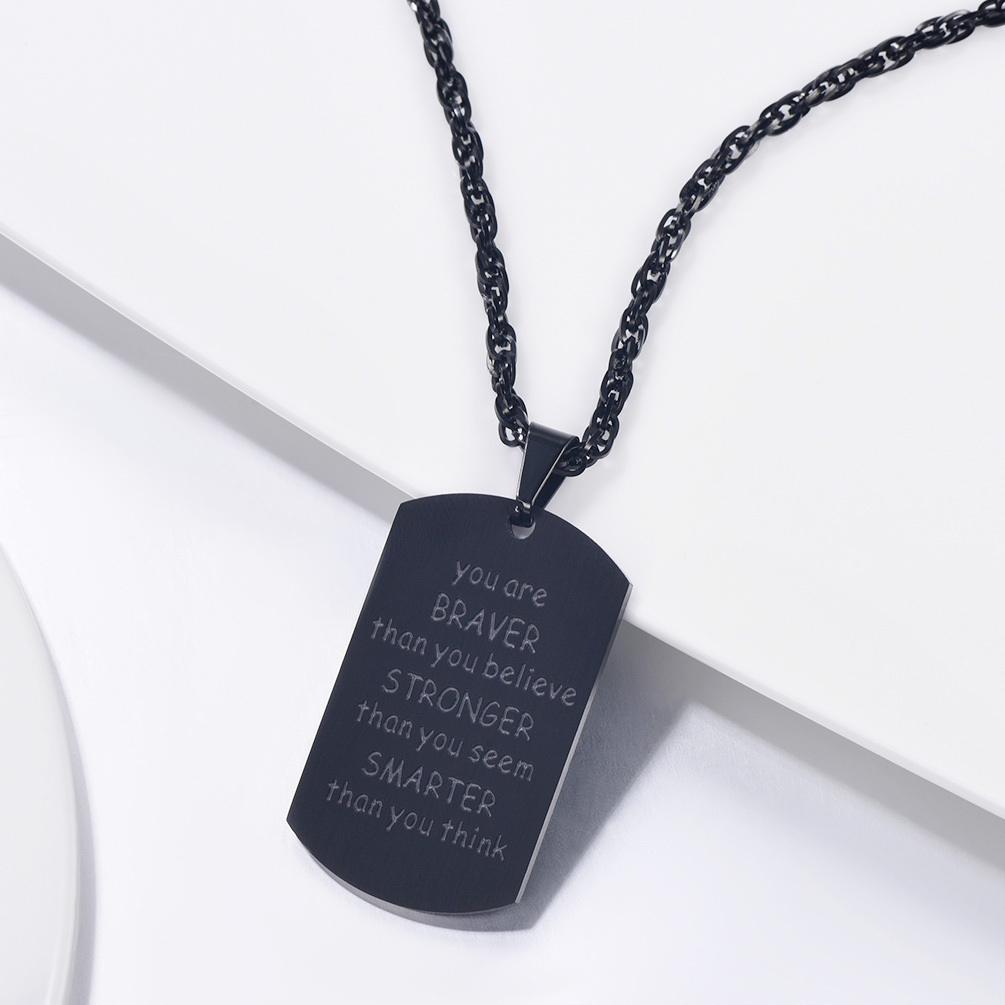Black Cross Dogtag Necklace