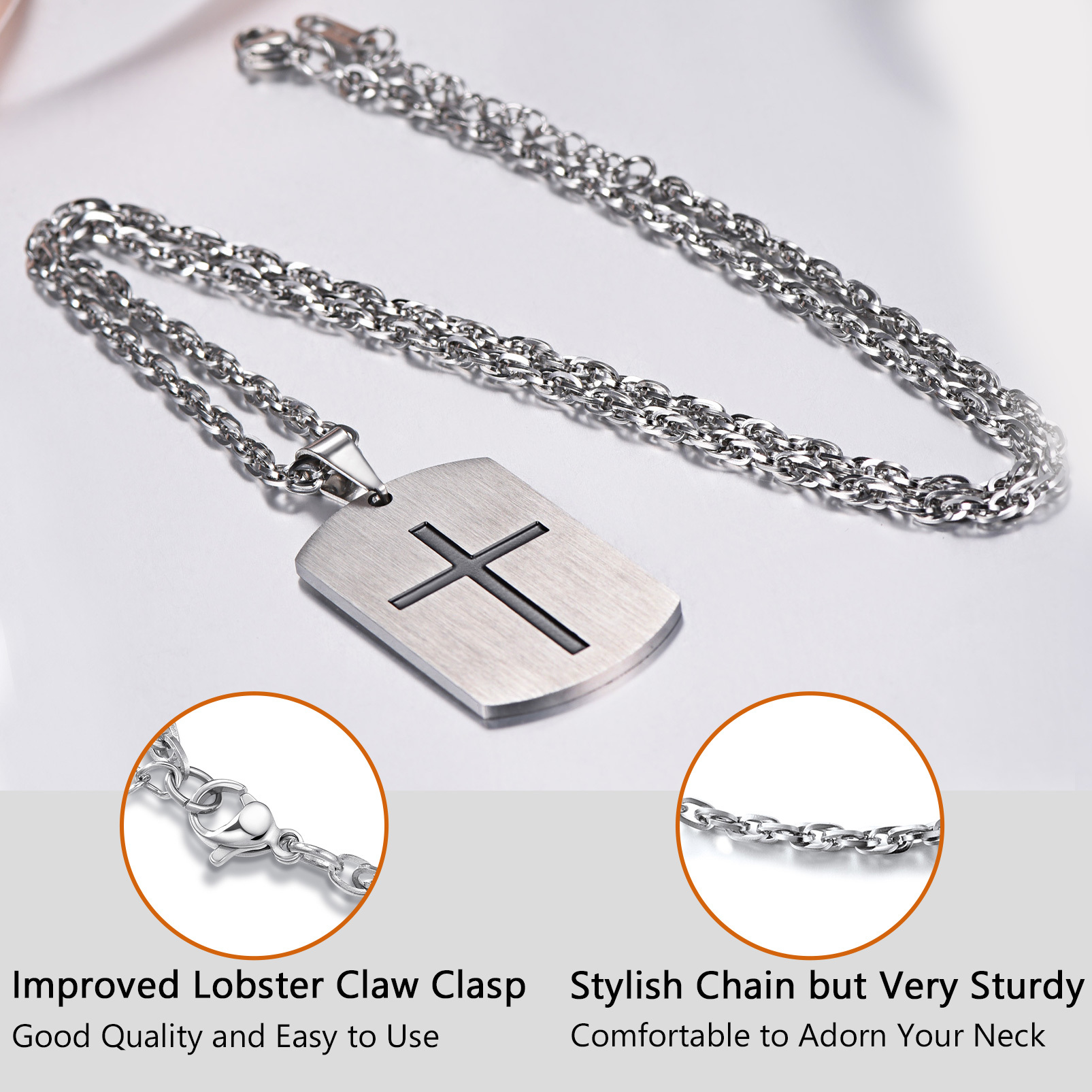 Durable stainless steel chain with lobster clasp