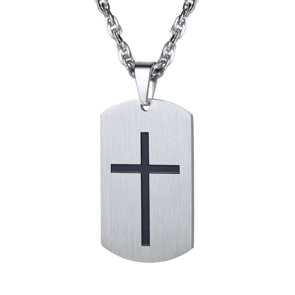 Cross Jewelry Dog Tag Necklace for Men